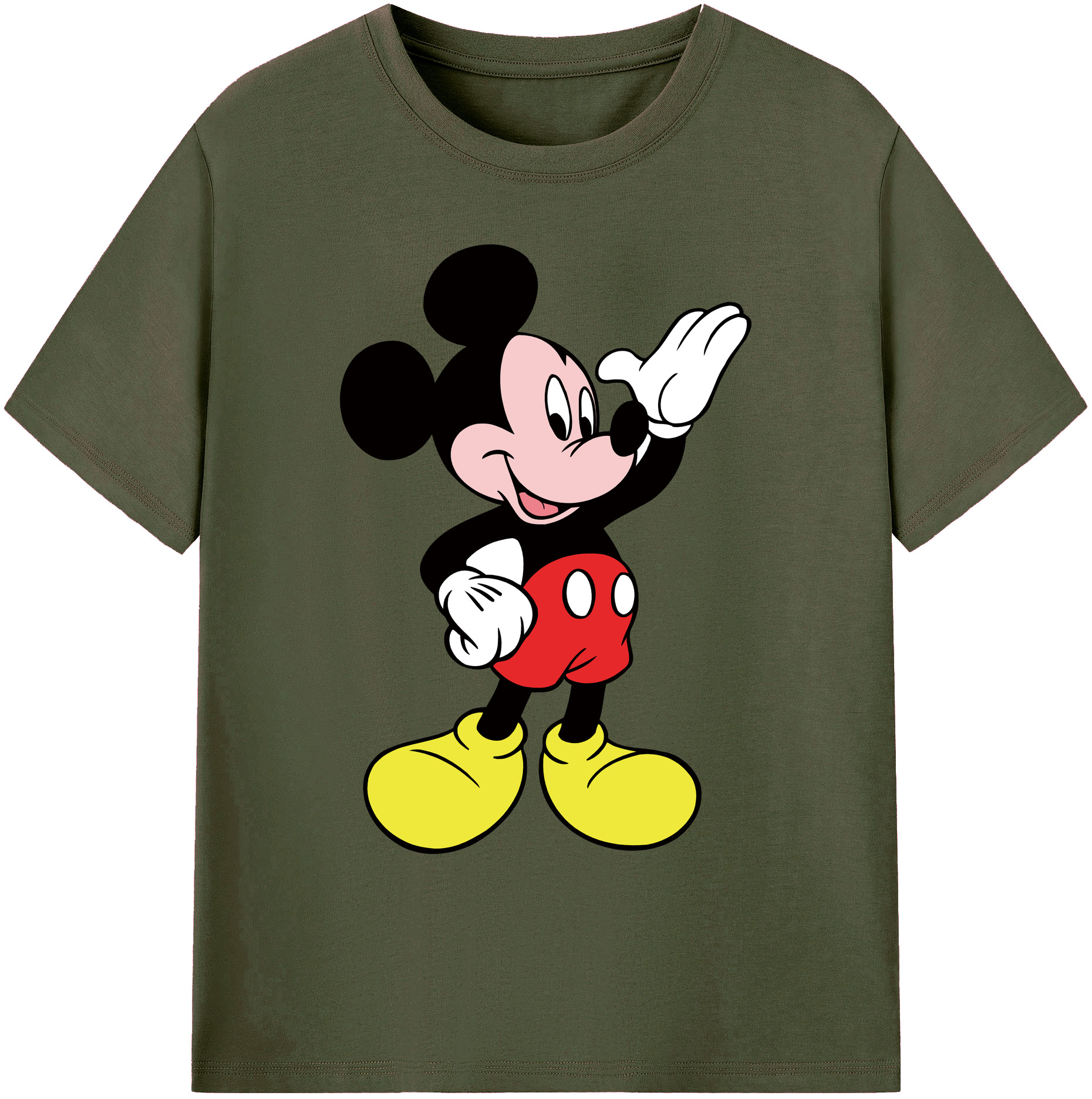 ミッキーマウス Mickey Mouse 綿100％ メンズ半袖Tシャツ｜肌触りやわらか＆通気性